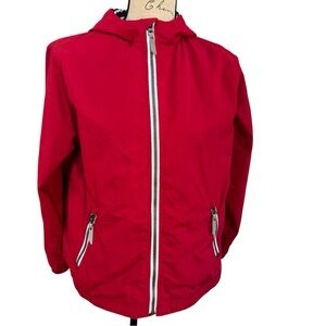 💨 Hanna Andersson Anorak Windbreaker Rain Jacket Cherry Red Sz 150 Age 11/12